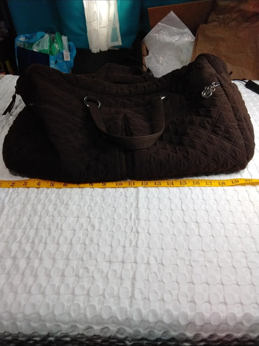 Brown Quilted Vera Bradley Travel Duffel Bag